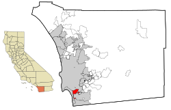 San Diego County California Incorporated and Unincorporated areas National City Highlighted